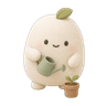 Mochi avatar watering a sprout
