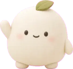 Mochi, the Meshyo mascot, waving